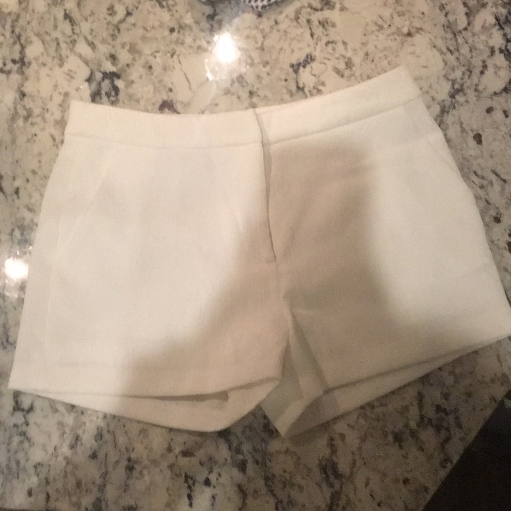 White silk shorts